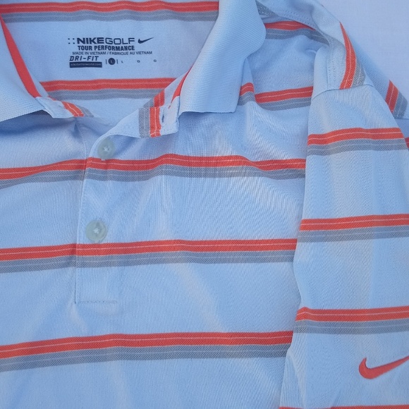 Nike Other - NIKE GOLF POLO shirt Large Gray orange